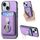 Per iPhone 15 Plus Retro Folding Ring Holder Card Bag MagSafe Custodia per telefono (viola) Per iPhone 15 Plus Retro Folding Ring Holder Card Bag MagSafe Custodia per telefono (viola)