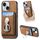 Per iPhone 15 Plus Retro Folding Ring Holder Card Bag MagSafe Custodia per telefono (marrone) Per iPhone 15 Plus Retro Folding Ring Holder Card Bag MagSafe Custodia per telefono (marrone)