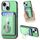 Per iPhone 15 Plus Retro Folding Ring Holder Card Bag MagSafe Custodia per telefono (verde) Per iPhone 15 Plus Retro Folding Ring Holder Card Bag MagSafe Custodia per telefono (verde)