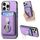 Per iPhone 15 Pro Retro Folding Ring Holder Card Bag MagSafe Custodia per telefono (viola) Per iPhone 15 Pro Retro Folding Ring Holder Card Bag MagSafe Custodia per telefono (viola)
