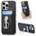 Per iPhone 15 Pro Retro Folding Ring Holder Card Bag MagSafe Custodia per telefono (nero) Per iPhone 15 Pro Retro Folding Ring Holder Card Bag MagSafe Custodia per telefono (nero)