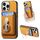 Per iPhone 15 Pro Retro Folding Ring Holder Card Bag MagSafe Custodia per telefono (giallo) Per iPhone 15 Pro Retro Folding Ring Holder Card Bag MagSafe Custodia per telefono (giallo)