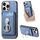Per iPhone 15 Pro Retro Folding Ring Holder Card Bag MagSafe Custodia per telefono (blu) Per iPhone 15 Pro Retro Folding Ring Holder Card Bag MagSafe Custodia per telefono (blu)