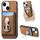 Per iPhone 14 Retro Folding Ring Holder Card Bag MagSafe Custodia per telefono (marrone) Per iPhone 14 Retro Folding Ring Holder Card Bag MagSafe Custodia per telefono (marrone)