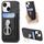Per iPhone 14 Plus Retro Folding Ring Holder Card Bag MagSafe Custodia per telefono (nero) Per iPhone 14 Plus Retro Folding Ring Holder Card Bag MagSafe Custodia per telefono (nero)
