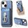 Per iPhone 14 Plus Retro Folding Ring Holder Card Bag MagSafe Custodia per telefono (blu) Per iPhone 14 Plus Retro Folding Ring Holder Card Bag MagSafe Custodia per telefono (blu)