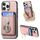 Per iPhone 13 Pro Retro Folding Ring Holder Card Bag MagSafe Custodia per telefono (rosa) Per iPhone 13 Pro Retro Folding Ring Holder Card Bag MagSafe Custodia per telefono (rosa)