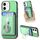 Per iPhone 12 Retro Folding Ring Holder Card Bag MagSafe Custodia per telefono (verde) Per iPhone 12 Retro Folding Ring Holder Card Bag MagSafe Custodia per telefono (verde)