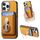 Per iPhone 12 Pro Max Retro Folding Ring Holder Card Bag MagSafe Custodia per telefono (giallo) Per iPhone 12 Pro Max Retro Folding Ring Holder Card Bag MagSafe Custodia per telefono (giallo)