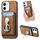 Per iPhone 11 Retro Folding Ring Holder Card Bag MagSafe Custodia per telefono (marrone) Per iPhone 11 Retro Folding Ring Holder Card Bag MagSafe Custodia per telefono (marrone)