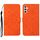 Per Samsung Galaxy S23 FE 5G Custodia per telefono in pelle con motivo goffrato stile etnico (arancione)