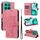 Per Honor X8C 4G Custodia per telefono in pelle con motivo a rilievo albero e gatto globale (rosa)