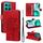 Custodia per telefono in pelle con motivo a rilievo per Honor X8C 4G Global Tree & Cat (rosso)