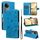 Custodia a libro in pelle con motivo gatto e ape per vivo V50 5G (blu)