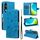 Custodia in pelle con stampa gatto e ape per vivo Y29S 5G / Y04 (blu)
