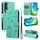 Custodia in pelle con stampa gatto e ape per vivo Y29S 5G / Y04 (verde)