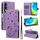Custodia in pelle con stampa gatto e ape per vivo Y29S 5G / Y04 (viola)