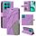 Per Honor X8C 4G Custodia per telefono in pelle con cerniera bicolore globale (viola)