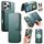 Per iPhone 16 Pro Max CaseNeo Finger Grip Strap MagSafe Custodia in pelle per telefono (verde)
