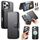 Per iPhone 16 Pro Custodia Neo Finger Grip Strap MagSafe Custodia in pelle per telefono (nero)