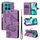 Per Honor X8C 4G Custodia per telefono in pelle con motivo a farfalla in rilievo 3D globale (viola)