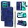 Per Honor X8C 4G Custodia per telefono in pelle con motivo a farfalla in rilievo 3D globale (blu)