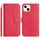 Per iPhone 14 Custodia in pelle a forma di S a doppia piega (rosso rosa)