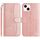 Per iPhone 13 mini Custodia in pelle a forma di S con doppia piegatura (oro rosa) Per iPhone 13 mini Custodia in pelle a forma di S con doppia piegatura (oro rosa)