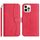 Per iPhone 12 Pro Max Custodia in pelle a forma di S a doppia piega (rosso rosa)