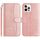 Per iPhone 12 Pro Max Custodia in pelle a forma di S con doppia piegatura (oro rosa) Per iPhone 12 Pro Max Custodia in pelle a forma di S con doppia piegatura (oro rosa)