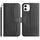 Per iPhone 12 mini Custodia per telefono in pelle a forma di S a doppia piega (nera)