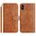 Per iPhone XS Max Custodia per telefono in pelle a forma di S con doppia piegatura (marrone)