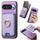 Per Google Pixel 9a Retro Cross Leather Ring Vertical Insert Card Bag MagSafe Custodia per telefono (viola) Per Google Pixel 9a Retro Cross Leather Ring Vertical Insert Card Bag MagSafe Custodia per telefono (viola)