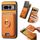 Per Google Pixel 7 Pro Retro Cross Leather Ring Vertical Insert Card Bag MagSafe Custodia per telefono (giallo)