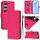 Per Tecno Camon 40 4G Custodia in pelle tinta unita con cordino (rosso rosa) Per Tecno Camon 40 4G Custodia in pelle tinta unita con cordino (rosso rosa)