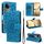 Per vivo V50 5G Custodia per telefono in pelle con motivo a girasole in rilievo globale (blu) Per vivo V50 5G Custodia per telefono in pelle con motivo a girasole in rilievo globale (blu)