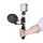 YELANGU Staffa per supporto impugnatura portatile PC09 + luce di riempimento per fotografia + microfono con morsetto in metallo per telefono cellulare (nero)