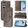 Per Tecno Camon 40 4G Custodia in pelle con motivo a farfalla in rilievo (grigio)