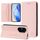 Per Honor 400 RC01 Custodia per telefono in pelle RFID con ventosa magnetica a doppia piega (rosa)