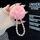 Catena per telefono con ciondolo a forma di palla di pelo (rosa)