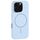 Per iPhone 16 Pro Max Custodia per telefono con copertura totale in silicone liquido MagSafe con foro grande per fotocamera (blu)