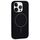 Per iPhone 12 Pro Max Custodia per telefono con copertura totale in silicone liquido MagSafe con foro grande per fotocamera (nero)