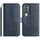 Custodia in pelle a forma di S a doppia piega per Honor 90 (blu navy)