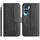 Custodia in pelle a forma di S a doppia piega per Honor 90 Lite (nera)