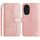Custodia in pelle a forma di S a doppia piega per Honor 200 5G (oro rosa)