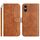 Per Sony Xperia 10 VI 2024 Custodia in pelle a forma di S con doppia piegatura (marrone) Per Sony Xperia 10 VI 2024 Custodia in pelle a forma di S con doppia piegatura (marrone)