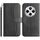 Per Redmi 14C 4G Custodia in pelle a forma di S a doppia piega (nera)