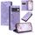 Per Google Pixel 10 Pro XL Custodia per telefono in pelle magnetica con motivo Totem in rilievo (viola)