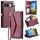Per Google Pixel 10 / 10 Pro Portafoglio Multi-Slot per Carta Custodia per Telefono in Pelle con Lanyard (Rosso Vino)