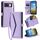 Per Google Pixel 10 / 10 Pro Portafoglio Multi-Slot per Carta Custodia per Telefono in Pelle con Lanyard (Viola)